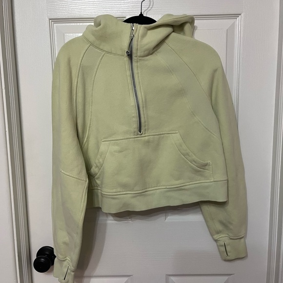 Lululemon Scuba Oversized cropped Half-Zip Hoodie size XS/S in dewy mint color - Picture 2 of 8